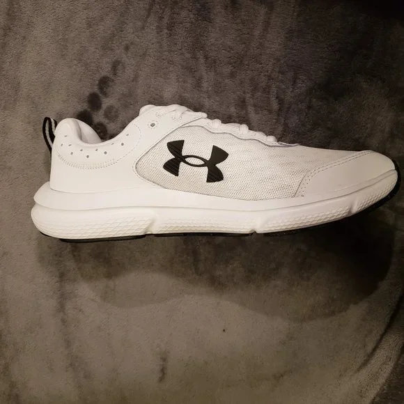 NEW Under Armour Charged Assert 10 3026175-104 Men's Wht/Blk Size 9.5 Shoes - Picture 8 of 9